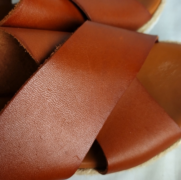 Bertuchi Women's Sandals Leather Slip On Wedge Brown Women’s Size 7.5" US/38 EU - Picture 10 of 16